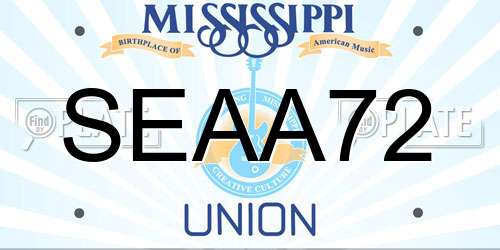 SEAA72 Mississippi License Plate