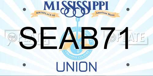 SEAB71 Mississippi License Plate