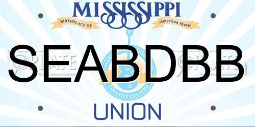 SEABDBB Mississippi License Plate
