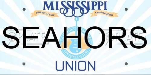 SEAHORS Mississippi License Plate