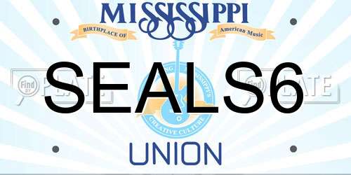 SEALS6 Mississippi License Plate