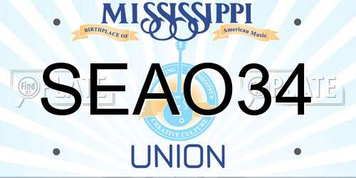 SEAO34 Mississippi License Plate