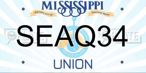 SEAQ34 Mississippi License Plate