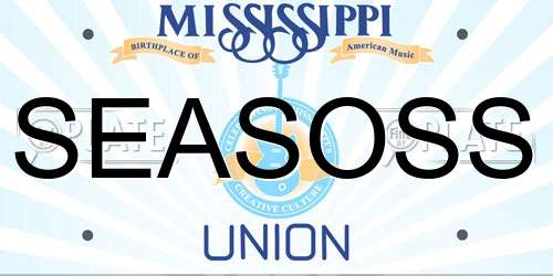 SEASOSS Mississippi License Plate