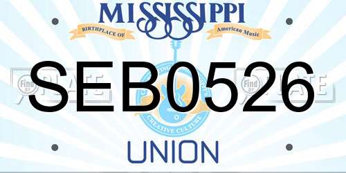 SEB0526 Mississippi License Plate