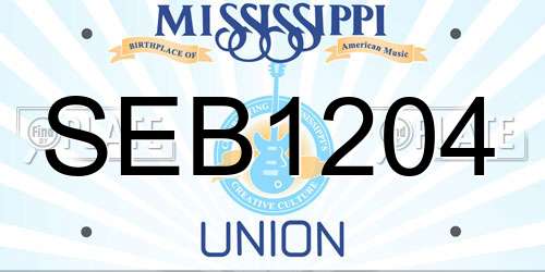 SEB1204 Mississippi License Plate
