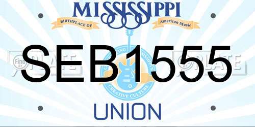 SEB1555 Mississippi License Plate