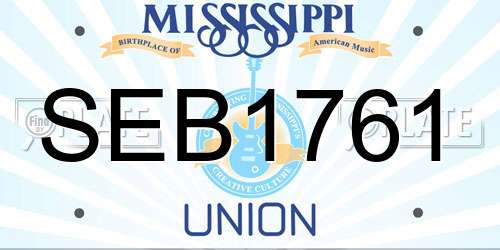 SEB1761 Mississippi License Plate