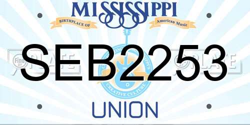 SEB2253 Mississippi License Plate