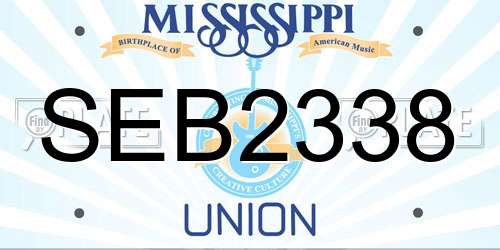 SEB2338 Mississippi License Plate