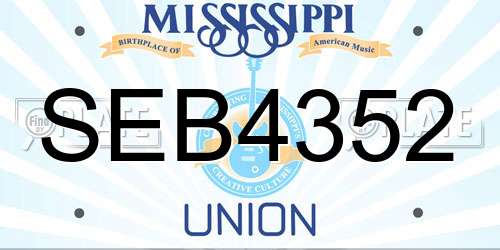 SEB4352 Mississippi License Plate