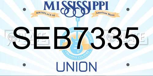 SEB7335 Mississippi License Plate