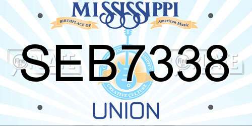 SEB7338 Mississippi License Plate