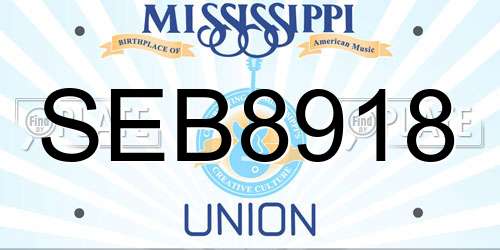 SEB8918 Mississippi License Plate