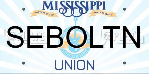SEBOLTN Mississippi License Plate