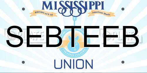 SEBTEEB Mississippi License Plate