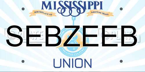 SEBZEEB Mississippi License Plate
