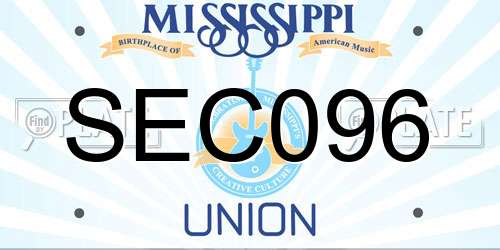 SEC096 Mississippi License Plate