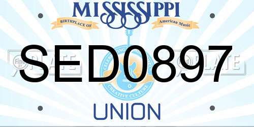 SED0897 Mississippi License Plate