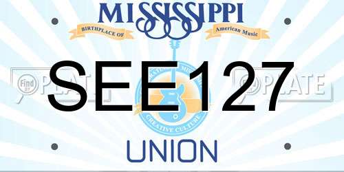 SEE127 Mississippi License Plate