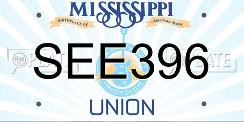 SEE396 Mississippi License Plate