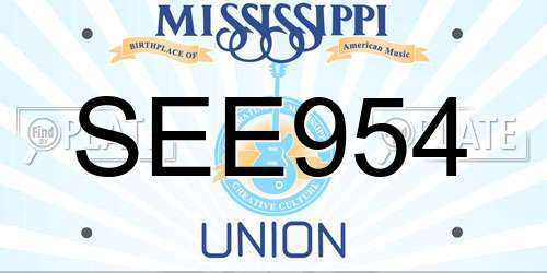 SEE954 Mississippi License Plate