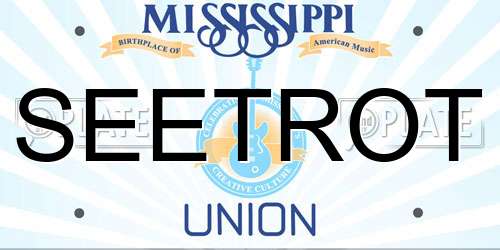 SEETROT Mississippi License Plate