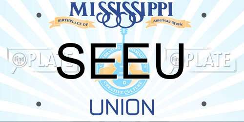 SEEU Mississippi License Plate