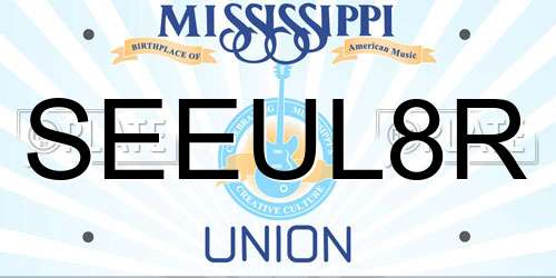 SEEUL8R Mississippi License Plate