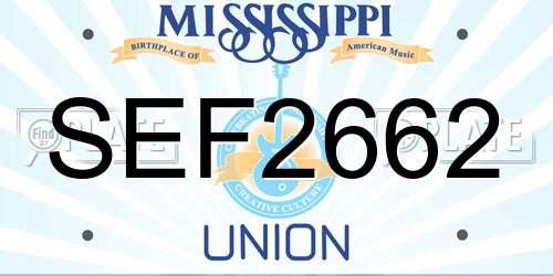 SEF2662 Mississippi License Plate