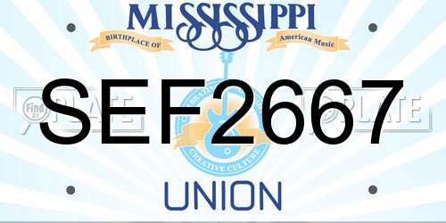 SEF2667 Mississippi License Plate
