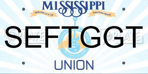 SEFTGGT Mississippi License Plate