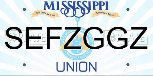 SEFZGGZ Mississippi License Plate