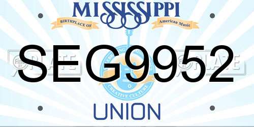 SEG9952 Mississippi License Plate