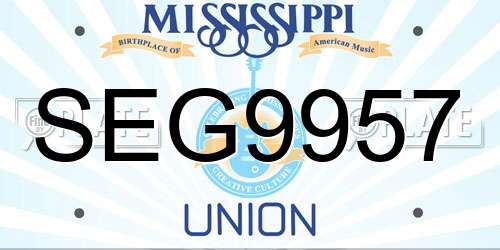SEG9957 Mississippi License Plate