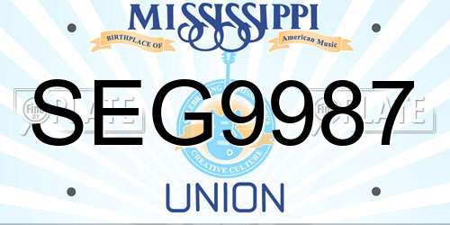 SEG9987 Mississippi License Plate