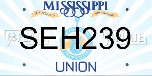 SEH239 Mississippi License Plate