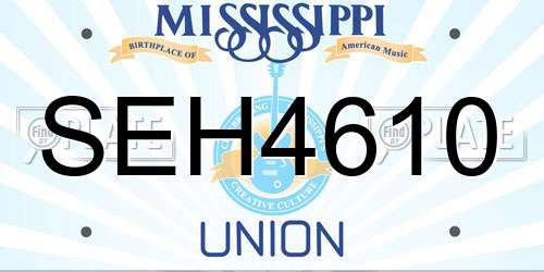 SEH4610 Mississippi License Plate