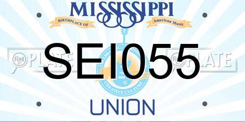 SEI055 Mississippi License Plate