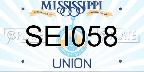 SEI058 Mississippi License Plate