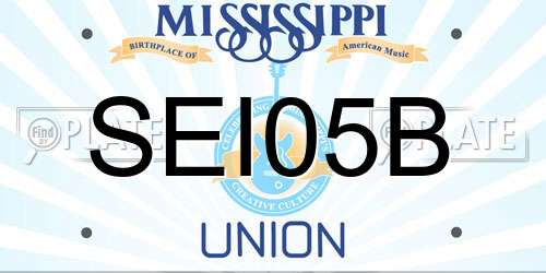SEI05B Mississippi License Plate