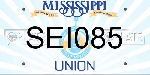 SEI085 Mississippi License Plate