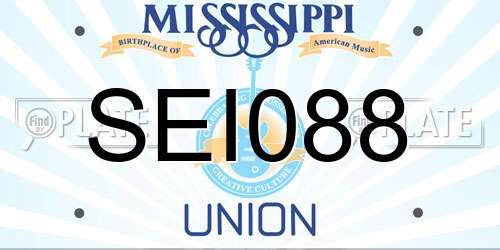 SEI088 Mississippi License Plate