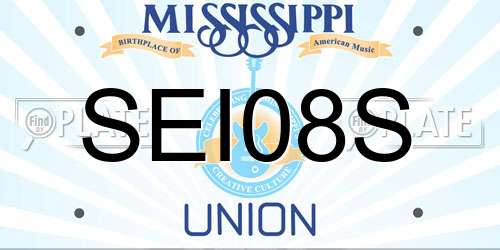 SEI08S Mississippi License Plate