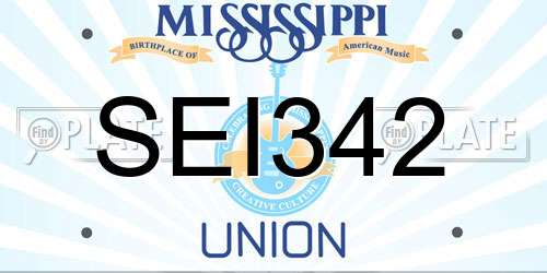 SEI342 Mississippi License Plate