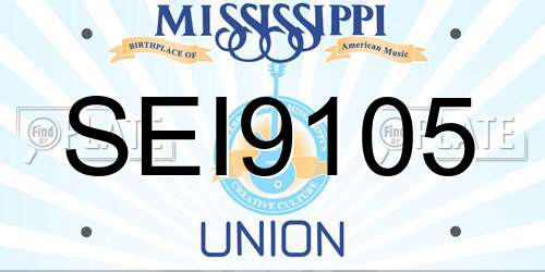 SEI9105 Mississippi License Plate