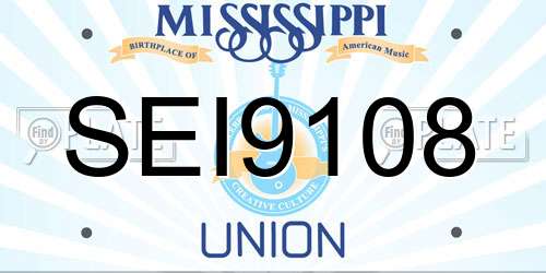 SEI9108 Mississippi License Plate