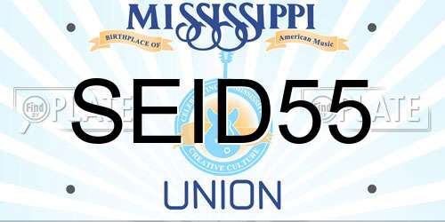 SEID55 Mississippi License Plate