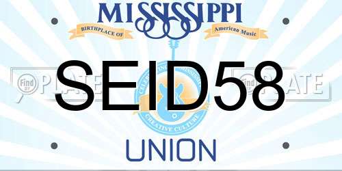 SEID58 Mississippi License Plate