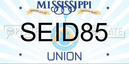 SEID85 Mississippi License Plate